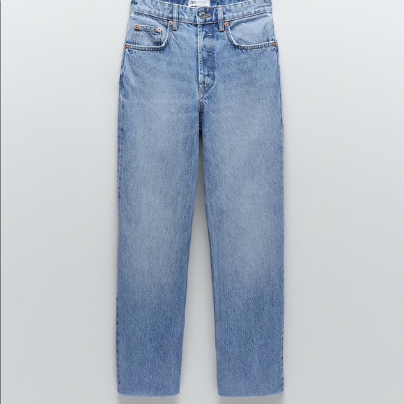Zara | Jeans | Zara Hirise Straight Leg Jeans Trf | Poshmark